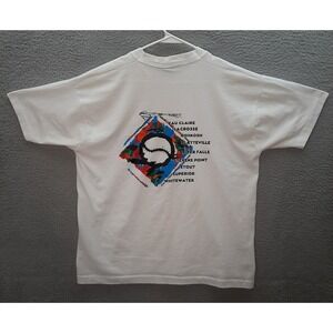 Vintage Fruit Of The Loom Shirt Mens XL White Single Stitch College Sports 90s